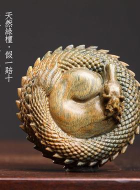 绿檀木雕祥龙创意龙马文玩手把件生肖龙马龙年吉祥物工艺品摆件