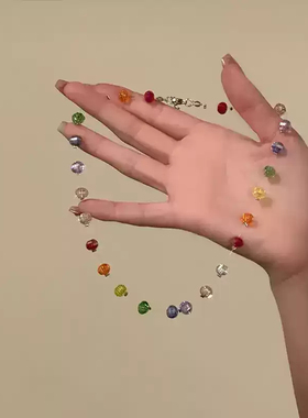 夏日多巴胺彩色水晶串珠项链