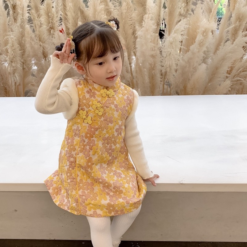汉服女童拜年服新年装q儿童旗袍冬装过年服周岁宝宝礼服中国风唐,淘宝优惠券,粉丝福利购,淘宝优惠卷
