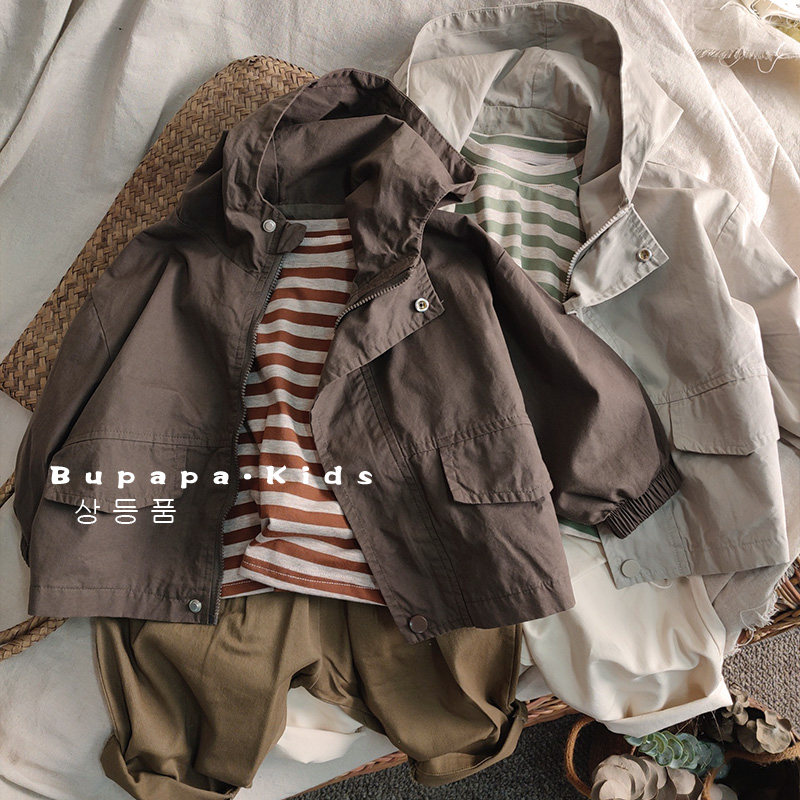 森系全棉风衣儿童透气冲锋衣男女宝宝春秋L季连帽工装外套洋派外,淘宝优惠券,粉丝福利购,淘宝优惠卷
