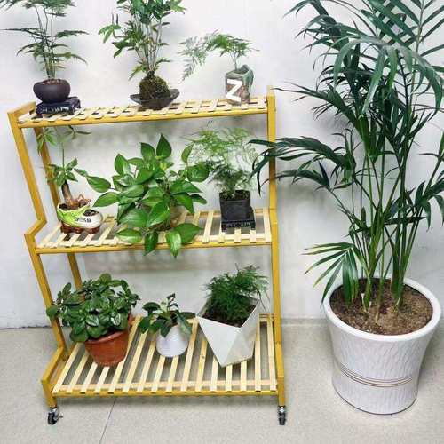 YW新款花架可移动带轮置物架阶梯客厅落地式多层花架子阳台室外 - 图1