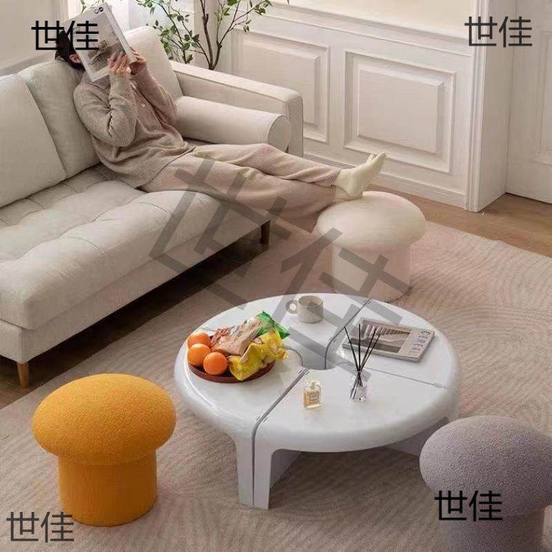 奶油风实木凳子可爱蘑菇凳家用小板凳成人矮凳茶几沙发圆墩子宏东,淘宝优惠券,粉丝福利购,淘宝优惠卷