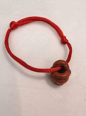 野生桃枭桃核手工雕刻桃篮手链