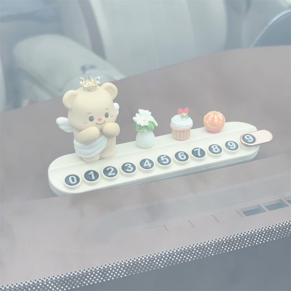 车载临时停车新款挪电话号码牌汽车可爱卡通香薰创意移内停靠摆件 - 图2