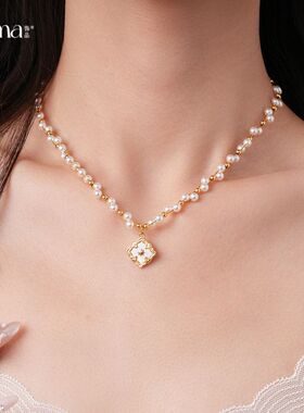 气质链花朵法式锁骨复古女18贝母