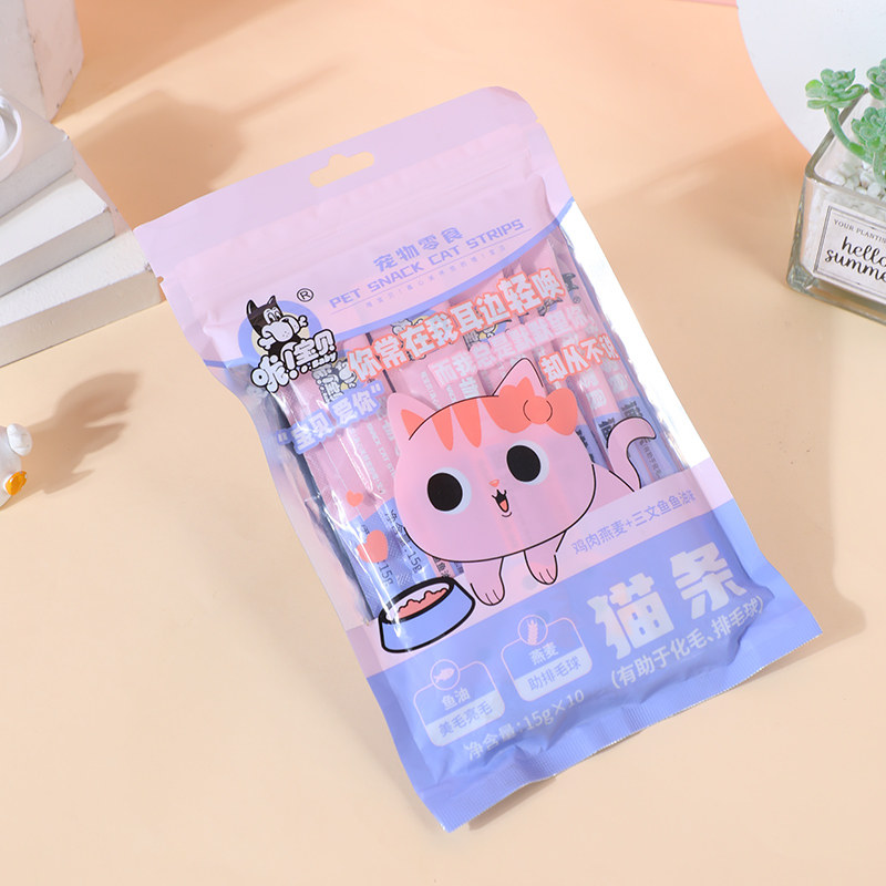 哦宝贝宠物零食猫条鸡肉燕麦三文鱼鱼油化毛功能猫条150g营养正品,淘宝优惠券,粉丝福利购,淘宝优惠卷