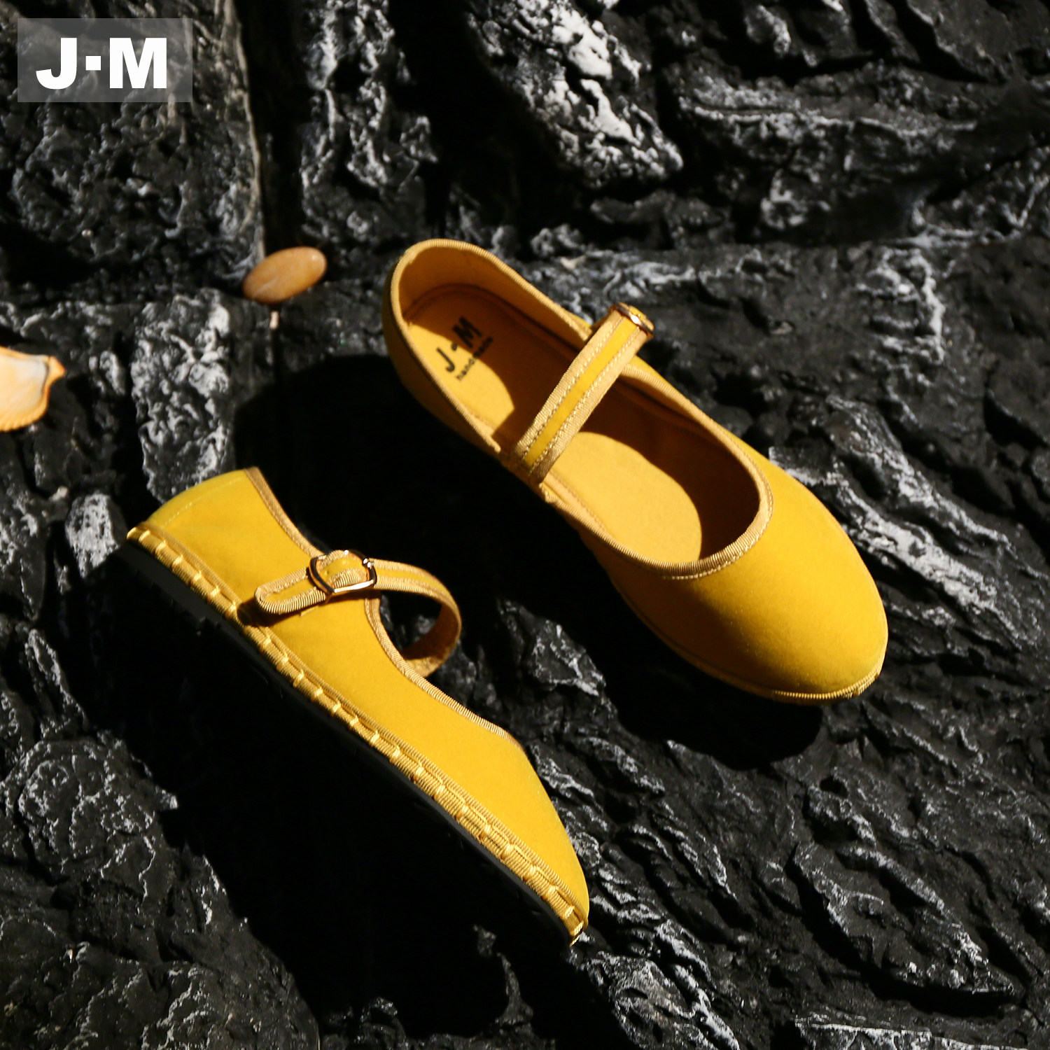 J·M绒面圆头玛丽珍鞋女2026春新款百搭软底舒适单鞋一字带平底鞋,淘宝优惠券,粉丝福利购,淘宝优惠卷