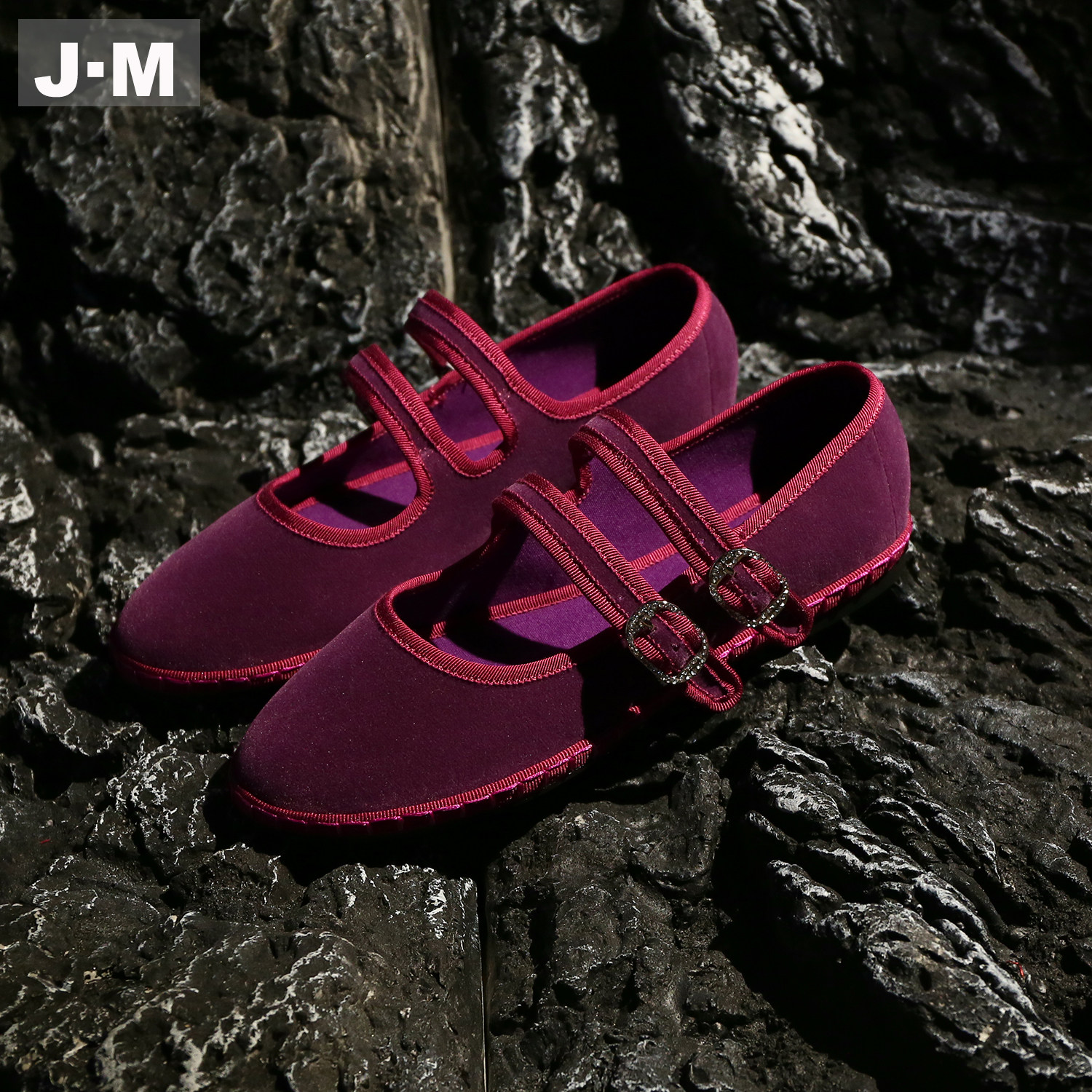 J·M绒面复古双带一字扣平底单鞋女2026新款百搭舒适圆头玛丽珍鞋,淘宝优惠券,粉丝福利购,淘宝优惠卷