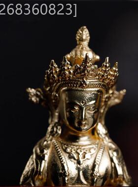 极速长寿黄铜鎏金p手护发菩萨迷你小像神像寺庙堂