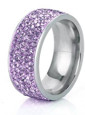 极速Simple fashion epxotic personality ring full of diamonds