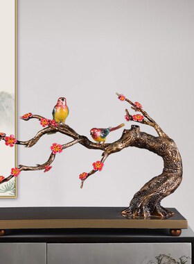 新品《喜上眉梢》鎏金纯铜办公室店F铺招财摆件玄关酒店家居装饰