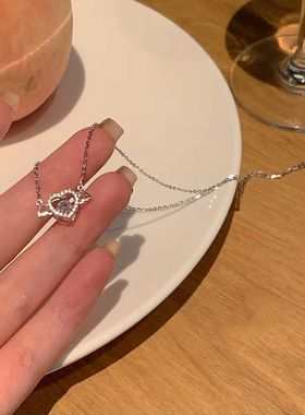 极速ins爱心项链女轻奢小众冷淡风新款锁骨N链设计感颈链简约气质