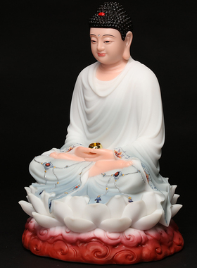 新品石雕汉白玉娑婆三圣佛像释迦牟尼佛药师佛Q阿弥陀佛三宝佛家