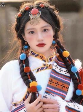 藏族头饰女藏式舞蹈演出