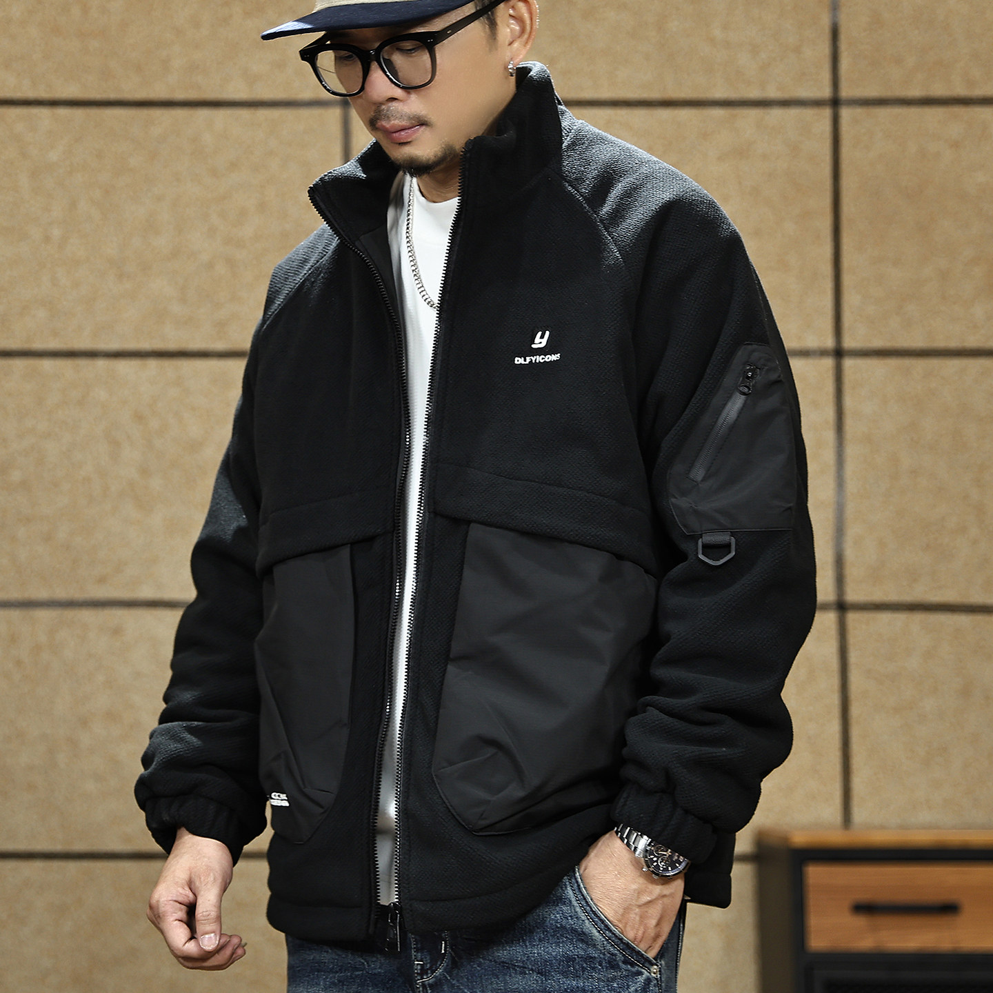 摇粒绒外套男冬季宽松潮牌大码工装棉衣男士潮流美式休闲棉服男款,淘宝优惠券,粉丝福利购,淘宝优惠卷