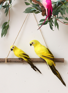 极速田园风自然角仿真鹦鹉挂件空中装饰创意挂饰幼儿X园吊饰环创