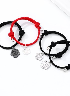 极速跨境热卖火漆印章手錬韩版韩国风情侣L手錬一对男女情人节礼