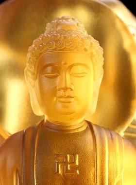 极速宝成b佛具古法琉璃释迦摩尼佛像释迦牟尼佛华严三圣释迦佛供