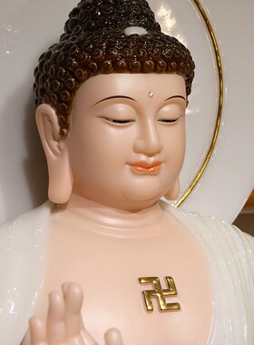 极速宝成c佛具台湾汉白玉释迦摩尼佛像说法像家用供佛摆件