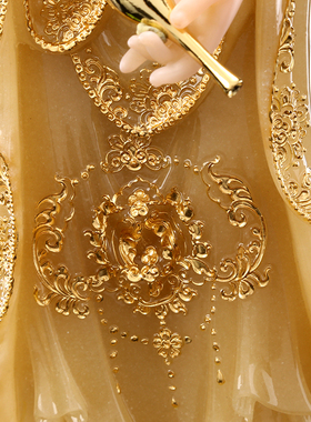 极速汉白玉石雕黄玉镶金西方三圣神像阿弥K陀佛观音佛像家用供佛