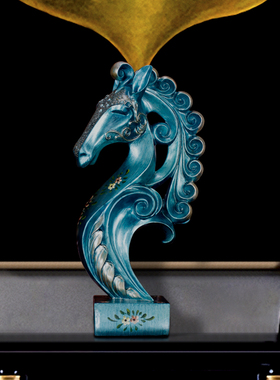 极速欧式大摆件马到成功家居装饰客厅大气玄O关电视柜高端轻奢华