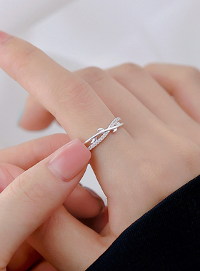 【巷南】999纯银枝芽素圈