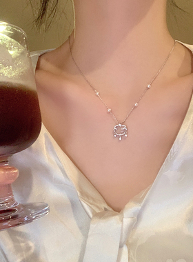 新中式玉髓平安锁吊坠项链