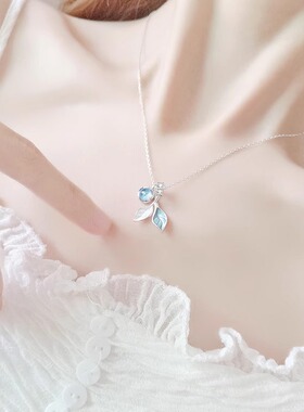 星空树叶项链女2024新款女款轻奢小众高级感锁骨链银配饰夏日精致