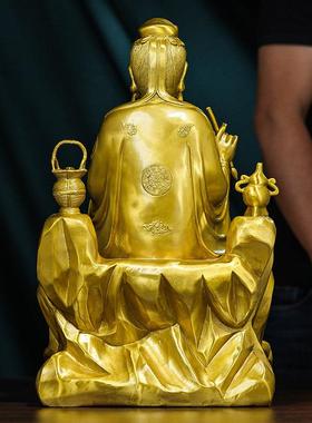 黄铜药王爷菩萨神像摆件纯铜孙思邈药店中医馆供奉大号孙真人雕像