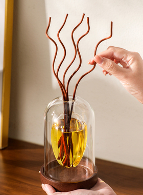 黛慕无火香薰瓶子精油藤条室内高级香氛扩香器空瓶玻璃摆件家用