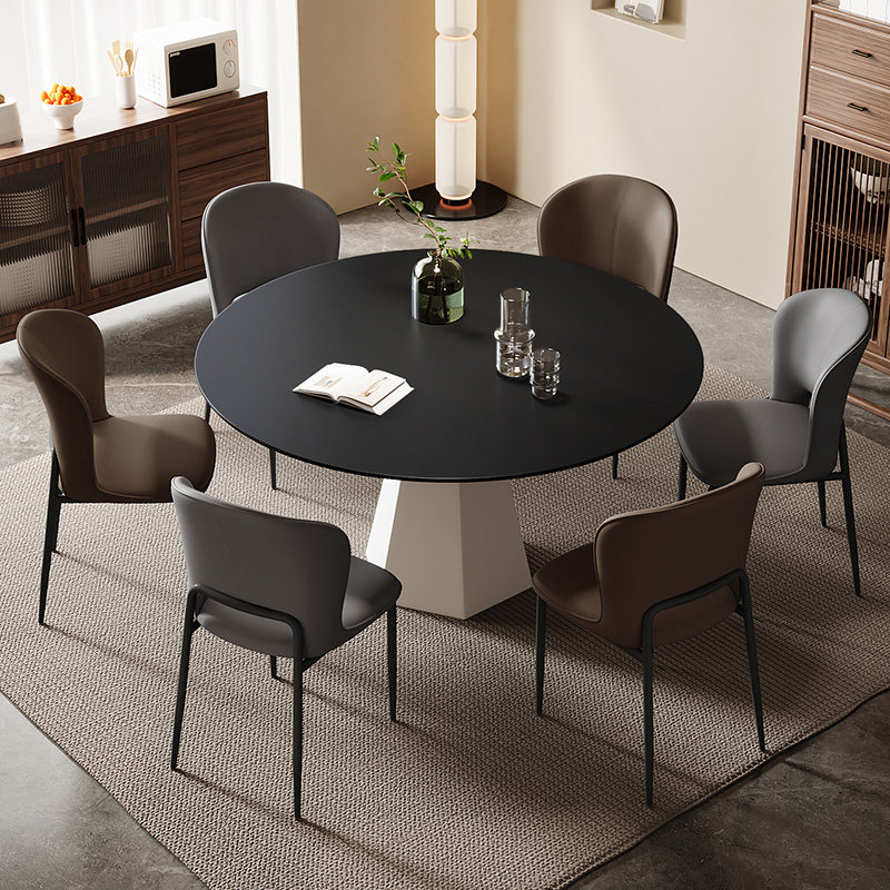 圆形岩板洽谈桌休息接待创意轻奢一桌四椅小圆桌多人洽谈桌椅组合,淘宝优惠券,粉丝福利购,淘宝优惠卷