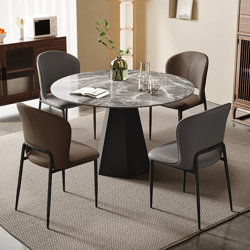 圆形岩板洽谈桌休息接待创意轻奢一桌四椅小圆桌多人洽谈桌椅组合,淘宝优惠券,粉丝福利购,淘宝优惠卷