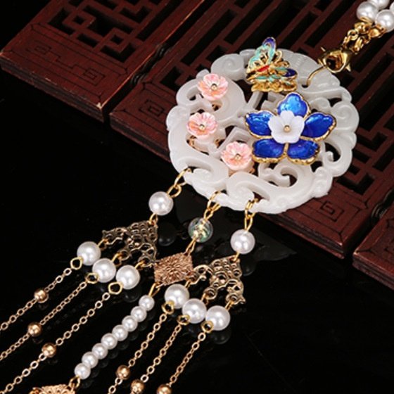 古风禁步汉服压裙坠配饰腰佩挂件吊坠古装腰间饰品花朵压襟长流苏,淘宝优惠券,粉丝福利购,淘宝优惠卷