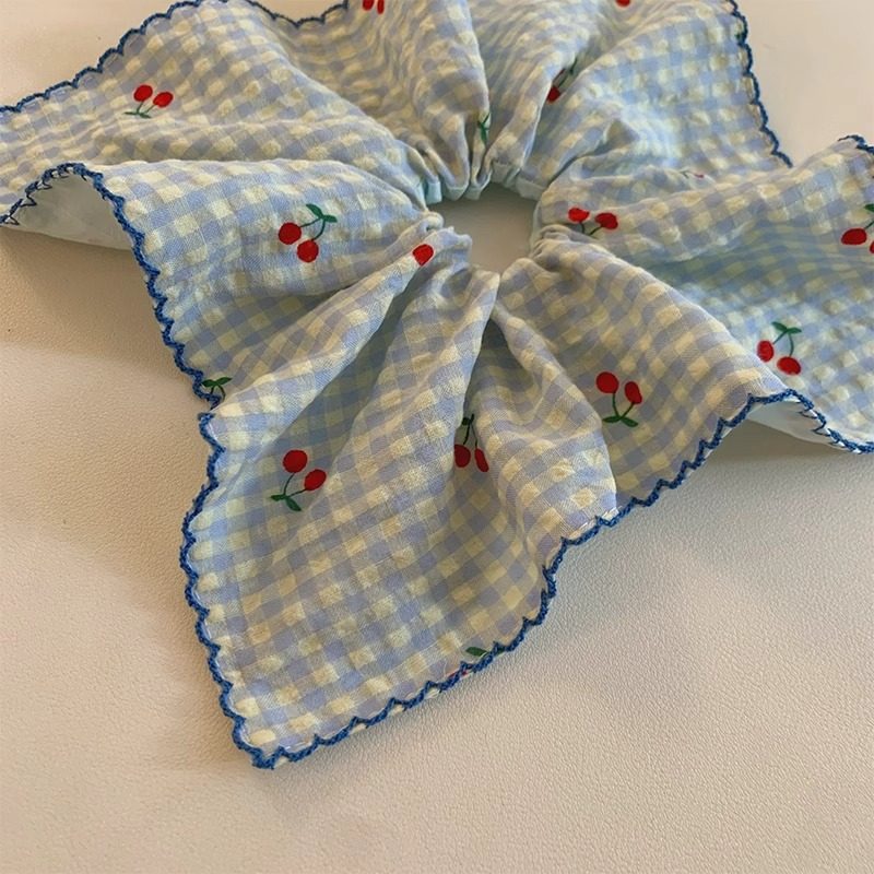 韩系甜美格子樱桃方巾大肠发圈女方形扎头发低马尾发绳头绳发饰品,淘宝优惠券,粉丝福利购,淘宝优惠卷