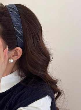 学院风格纹布艺细发箍百搭