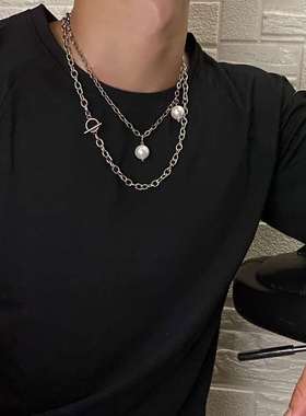 极速Simple word buckle steet hip-hop swJeater chain titanium