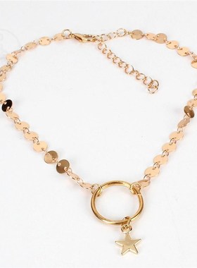 极速。Jewelry persmonality fashion simple chain Sequin five