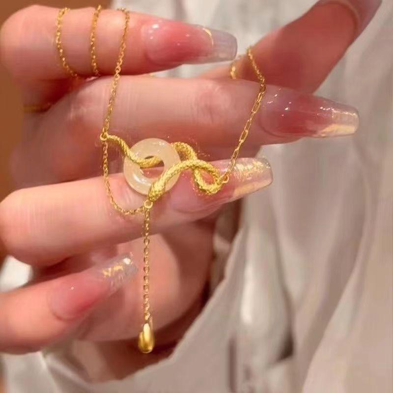 京麒麟【白蛇缘起】新中式古风清冷感灵蛇缠绕锁骨链本命年礼物女