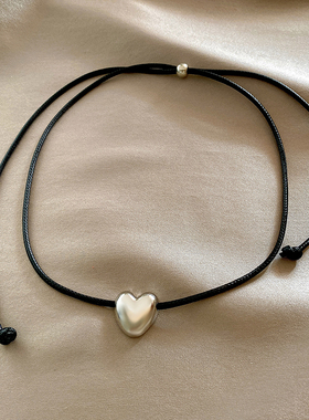 极速简约素圈爱h心吊坠项链女轻奢小众设计感冷淡风ins锁骨链颈链