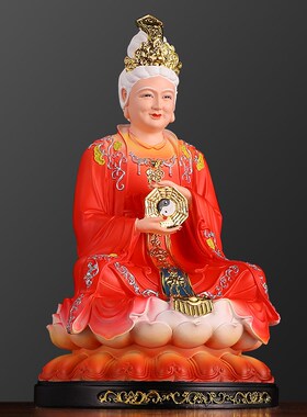新品树脂彩绘无生老母神像无极老母家用I供奉骊山圣母娘娘红色送