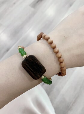 极速老山檀搭配沉香五条经女款两圈女E款手链 有香味 女款小众木