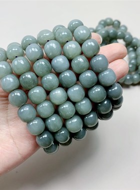 极速天然和田玉紫罗兰n色灰色和田玉女款手链 12*11mm左右和田玉