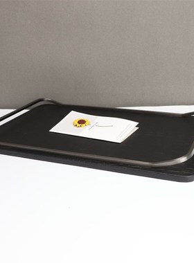 极速新中式黑色托盘摆件样板房售楼部卧室书房客S厅桌面玄关软装