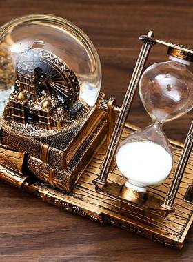 极速复古水晶球沙漏计时器创意桌面摆件酒柜N客厅家居装饰品男女