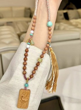 极速檀木凤牌女款项链毛衣链 搭配菱镁矿达摩蛋Y项链 有香味