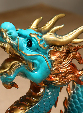 极速祥龙献瑞全铜龙摆件招财生z肖龙客厅办公室桌面酒柜装饰品开