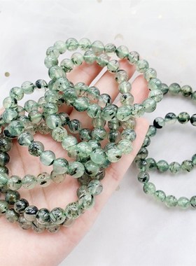 极速天然葡萄石绿l碧柳女款手链女 冰种清新绿水晶饰品手串绿色葡