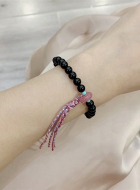 极速黑檀木单圈女款单圈r女款手链 神秘黑色檀木精致6mm左右手串