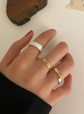 极速Opecn ring 滴油开口戒指好看的食指戒指爱心珍珠戒指女小众