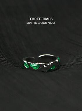 绿色戒指设计冷淡风斯莱特林蛇院